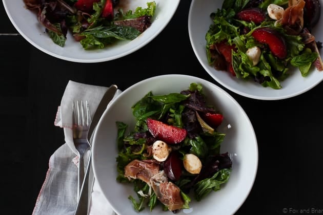 Plum, Mozzarella and Prosciutto Salad on Fox and Briar