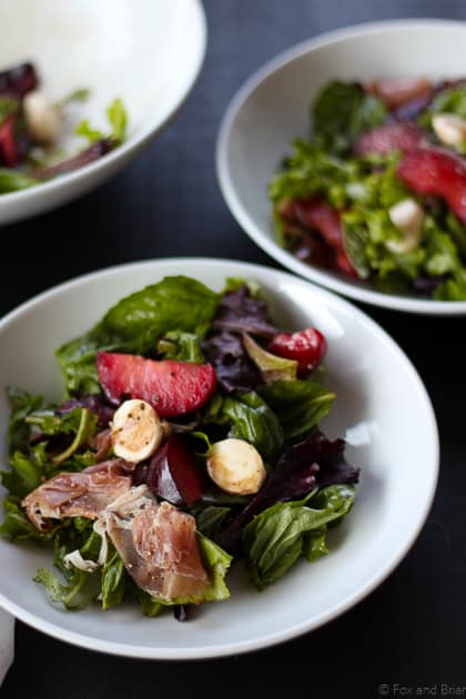 Plum, Mozzarella and Prosciutto Salad on Fox and Briar