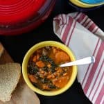 Easy 4 ingredient Sausage, Kale and Sweet Potato Stew