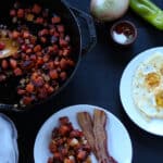 This sweet potato hash is so good! Perfect for breakfast. Gluten free, paleo, vegan vegetarian.