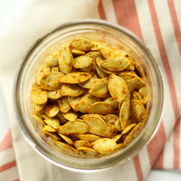 This healthy snack is so quick and easy. The seeds roast up to be so crispy and crunchy - Love it!