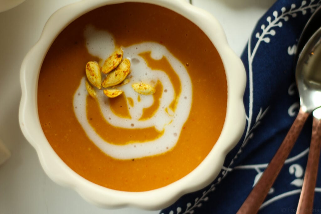 This vegan and gluten free soup is so warm and filling. Perfect for fall!