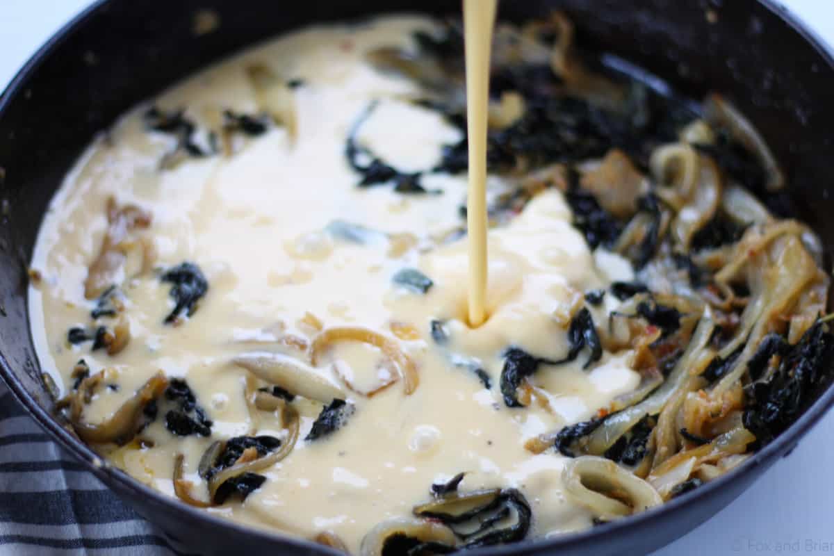 Caramelized Kale and Onion Frittata Fox and Briar