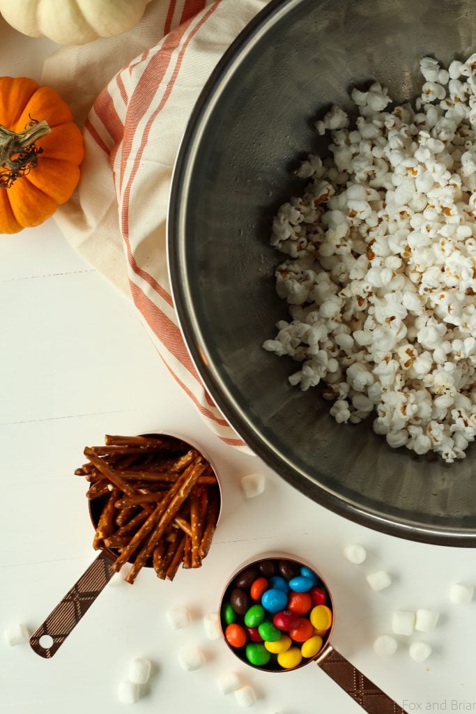 Marshmallow popcorn bars that are stuffed with treats. Plus I made you a playlist!