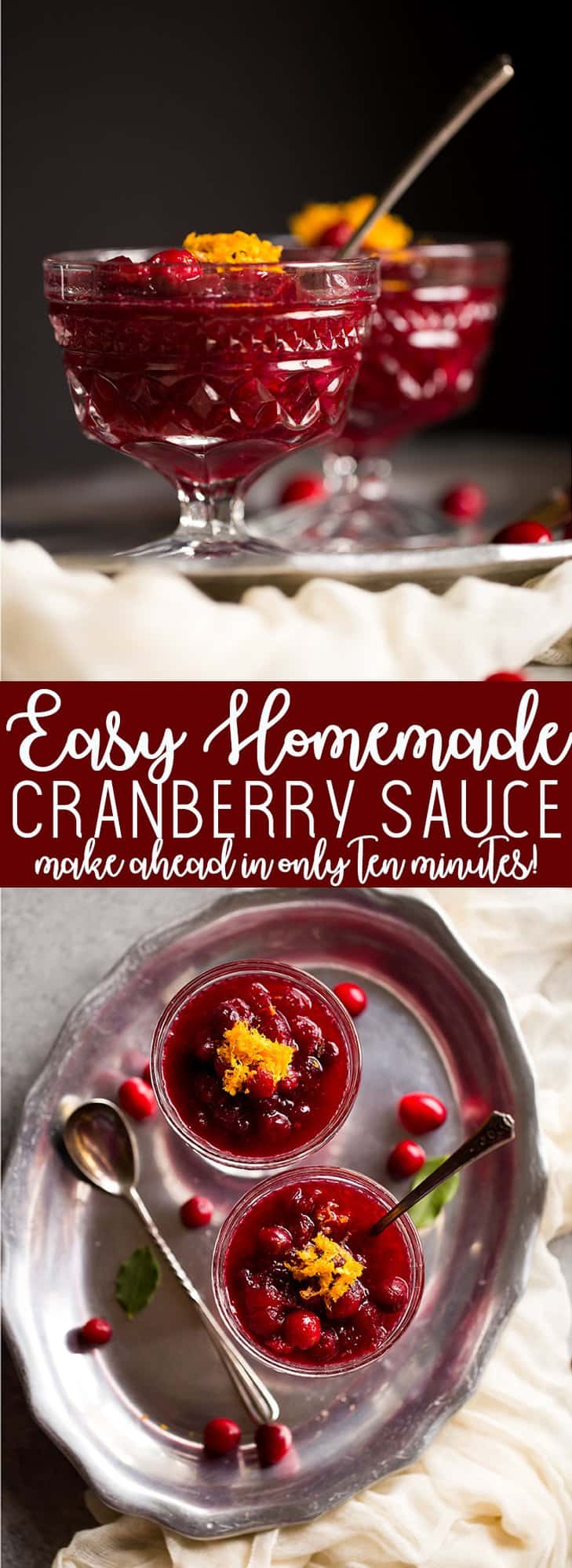 This easy and quick recipe makes the best classic cranberry sauce! This make ahead cranberry sauce recipe has orange zest for an extra zing - you will never go back to canned cranberry sauce again! |easy cranberry sauce recipe | Cranberry sauce for Thanksgiving | Make ahead cranberry sauce | Best cranberry sauce recipe | Cranberry sauce with orange zest | 3 ingredient cranberry sauce