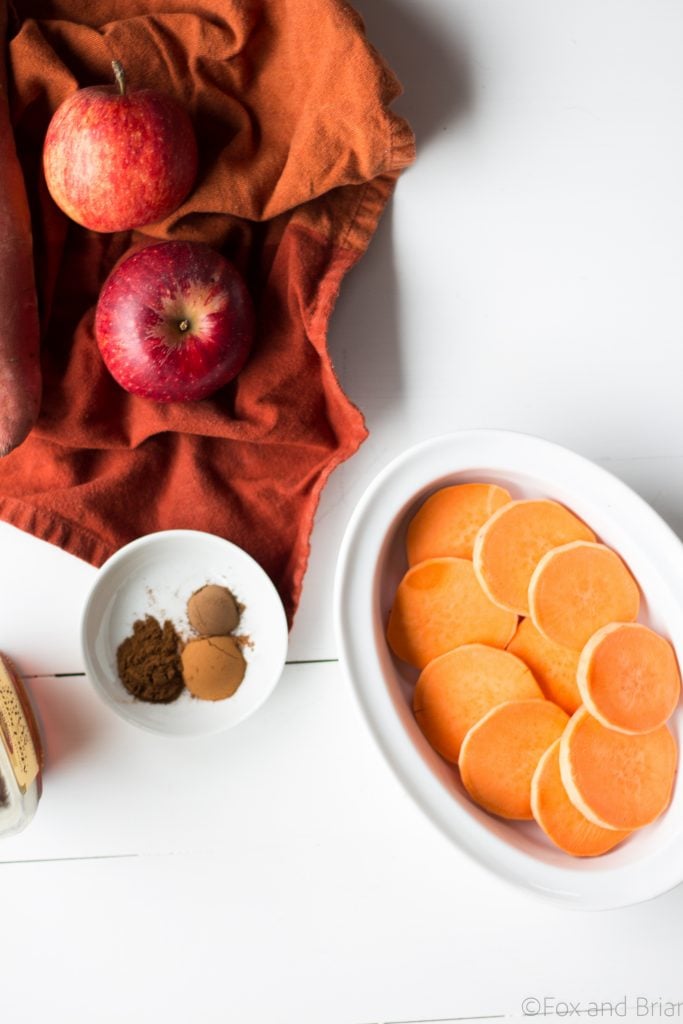 This healthier sweet potato casserole is sweetened with maple syrup. Perfect for your Thanksgiving table!