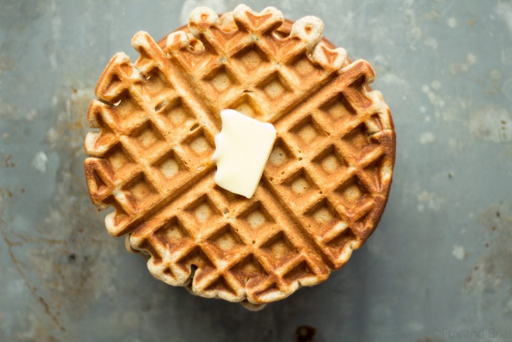 These apple cider waffles are sweet, and tangy with a hint of spice, perfect for fall mornings.