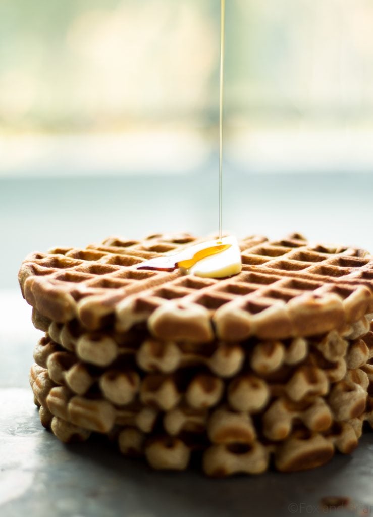 These apple cider waffles are sweet, and tangy with a hint of spice, perfect for fall mornings.