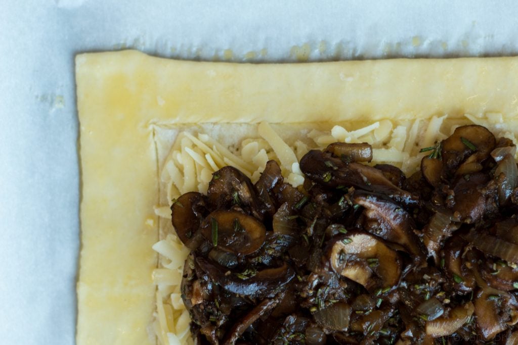 This savory mushroom and gruyere tart would make an easy and elegant appetizer or light meatless dinner. 