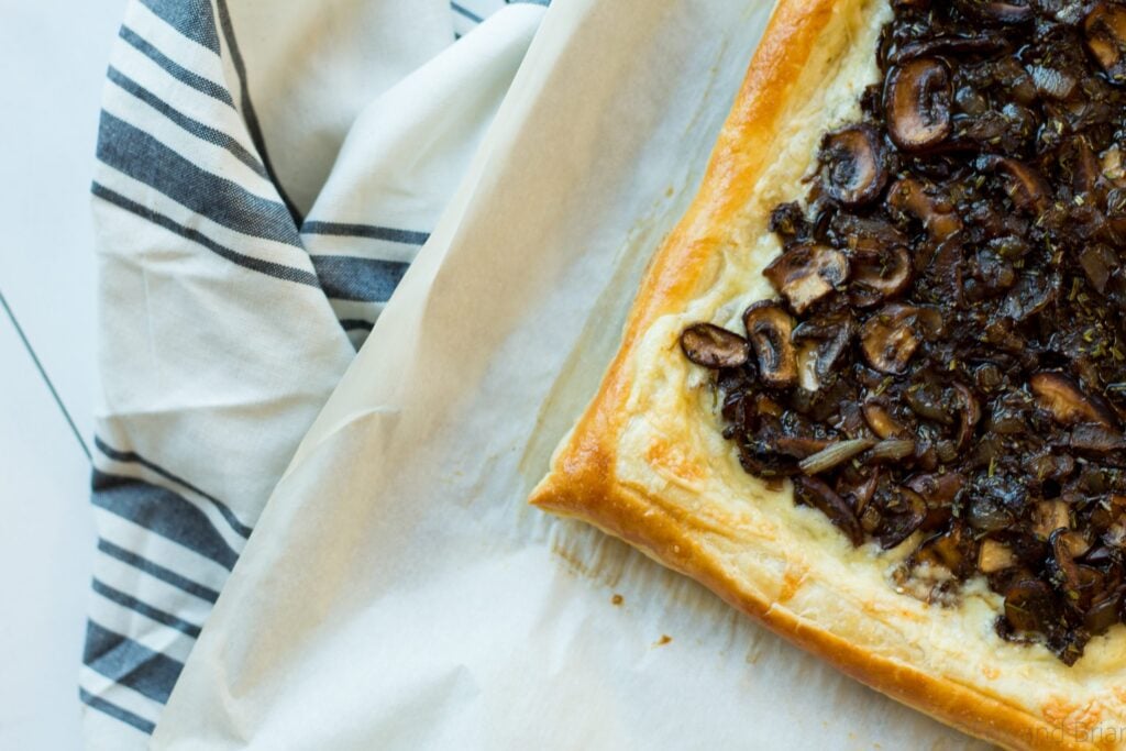 This savory mushroom and gruyere tart would make an easy and elegant appetizer or light meatless dinner. 