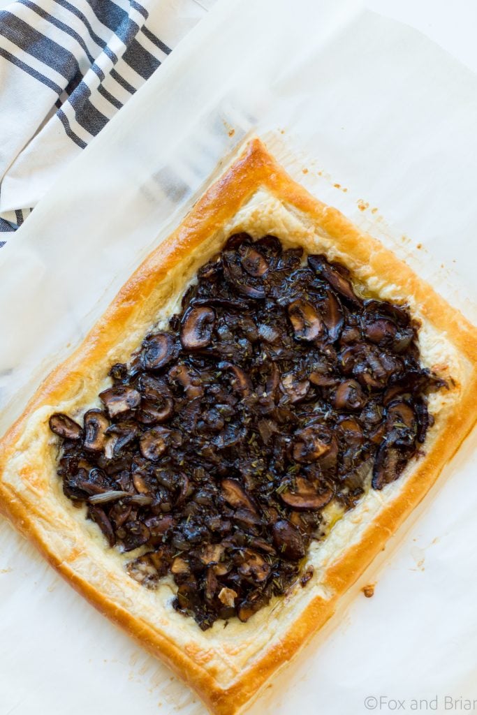 This savory mushroom and gruyere tart would make an easy and elegant appetizer or light meatless dinner. 