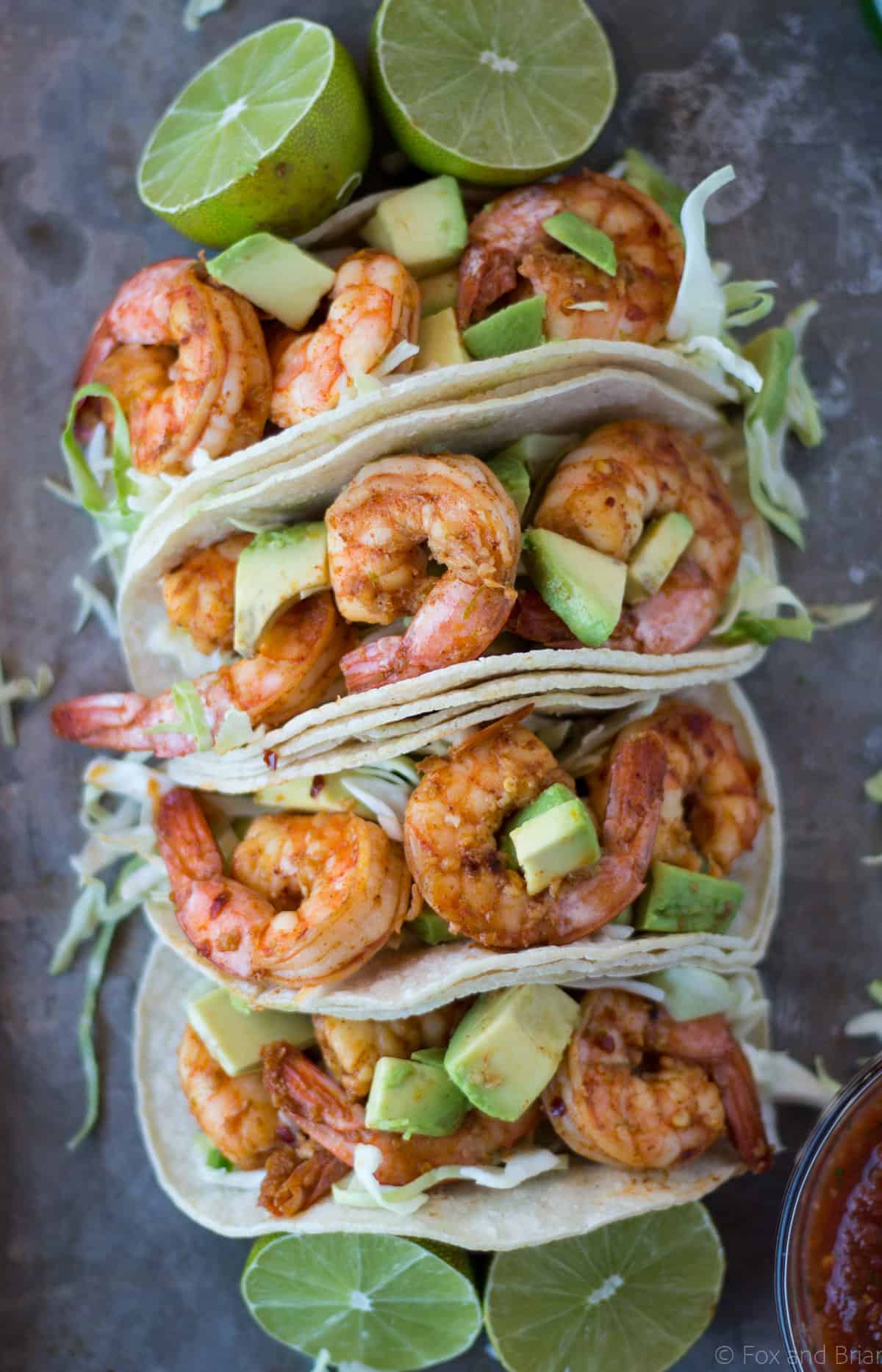 These chili lime shrimp tacos are super flavorful and take less than 30 minutes to make.