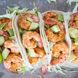 These chili lime shrimp tacos are super flavorful and take less than 30 minutes to make.