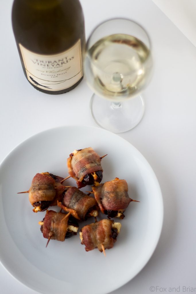 Goat Cheese Stuffed Bacon Wrapped Dates - these are so easy, only take 3 ingredients and are wildly addictive! They will dissapear before you know it.
