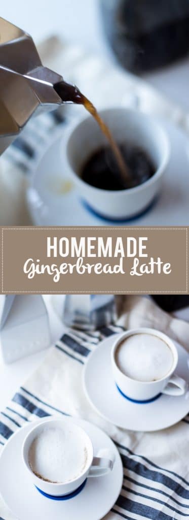 Make your own gingerbread latte at home! No need to spend $5/drink at the coffee shop or buy that creamer full of chemicals!