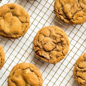 These chewy ginger cookies are packed full of gingerbread flavor, but are soft and chewy. Sooo good!