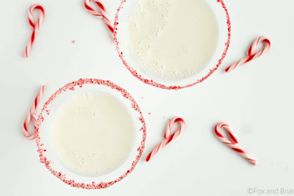 This sweet holiday martini has lots of peppermint and vanilla flavor, just like a peppermint marshmallow!