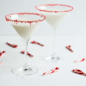 This sweet holiday martini has lots of peppermint and vanilla flavor, just like a peppermint marshmallow!