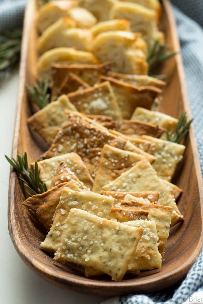 Rosemary Sea Salt Crackers. These easy homemade crackers are the perfect addition to your cheese plate, or just to have on hand for snacking. Also, how to make a killer cheeseplate with ingredients from the regular grocery store!