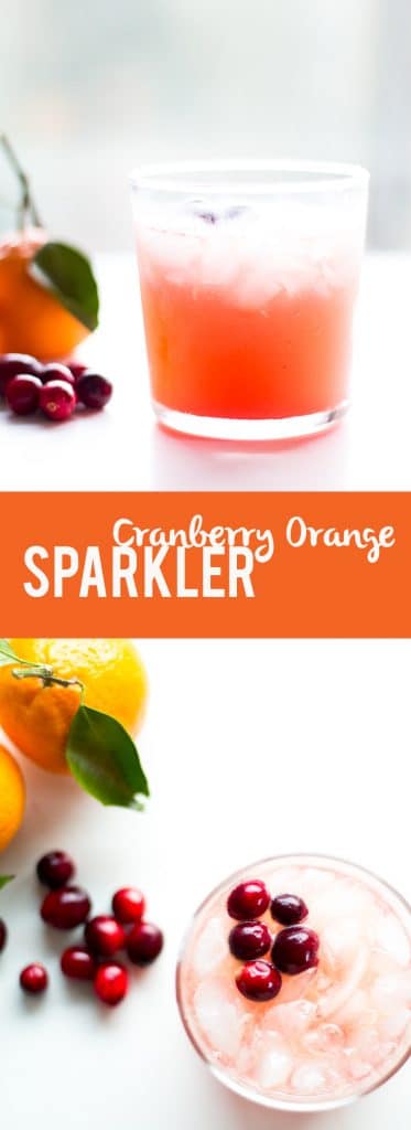 This non alcoholic mocktail is a fun and festive drink with homemade cranberry orange syrup