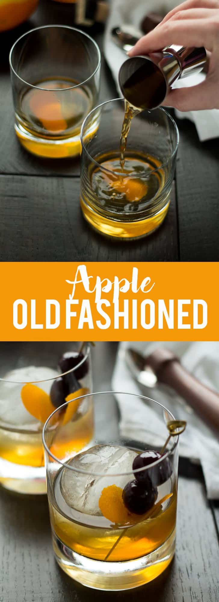 This twist on the classic old fashioned uses apple whiskey to make a totally enjoyable cocktail. Whether you are a new or experienced whiskey drinker, you will love this cocktail!