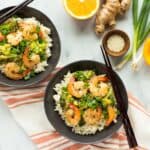 This healthier orange Sesame Shrimp is a quick and flavorful weeknight dinner!
