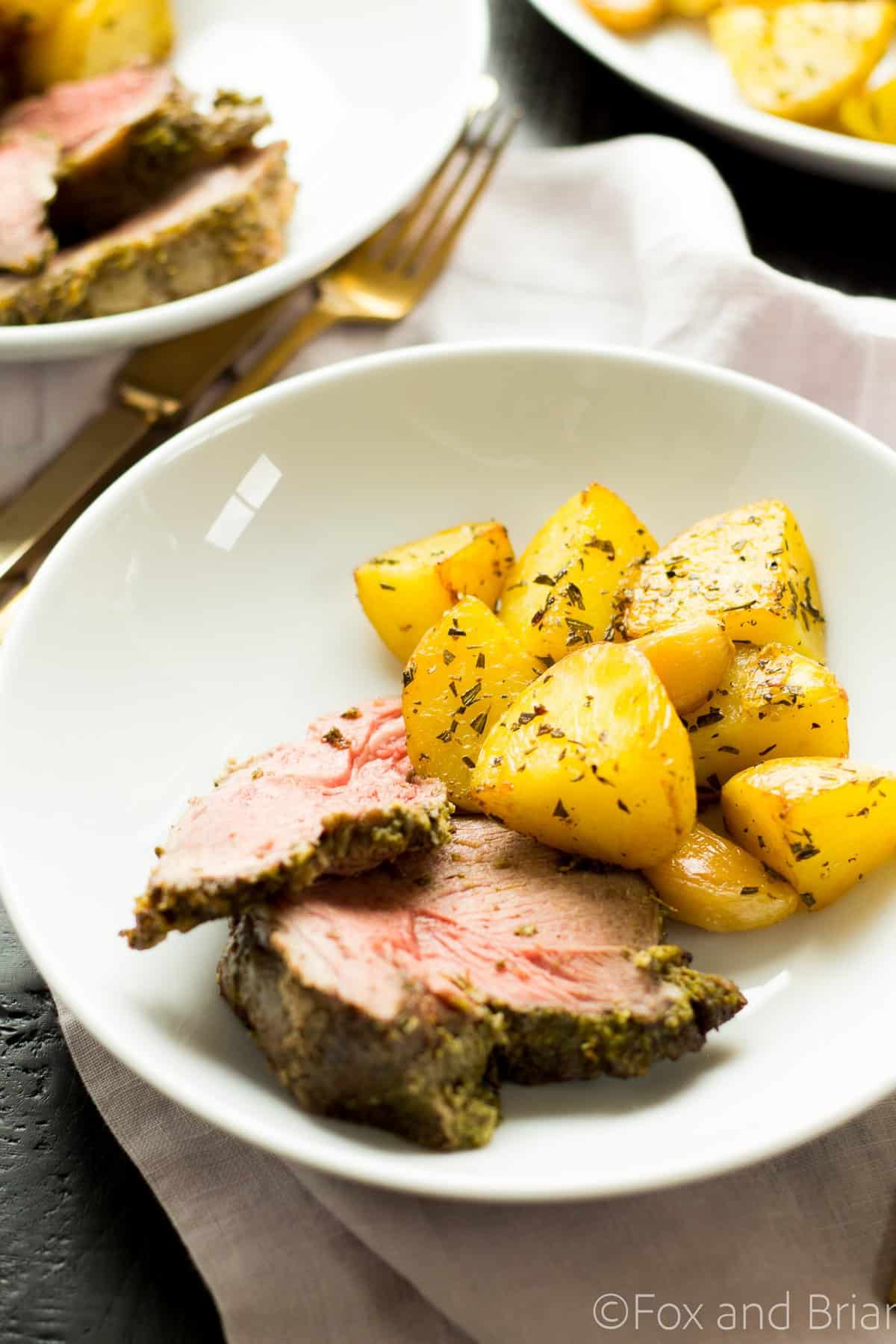 This delicious Fresh Herb boneless Leg of Lamb is smothered in a mixture of fresh herbs and garlic and then roasted to perfection. Perfect for a spring celebration dinner!