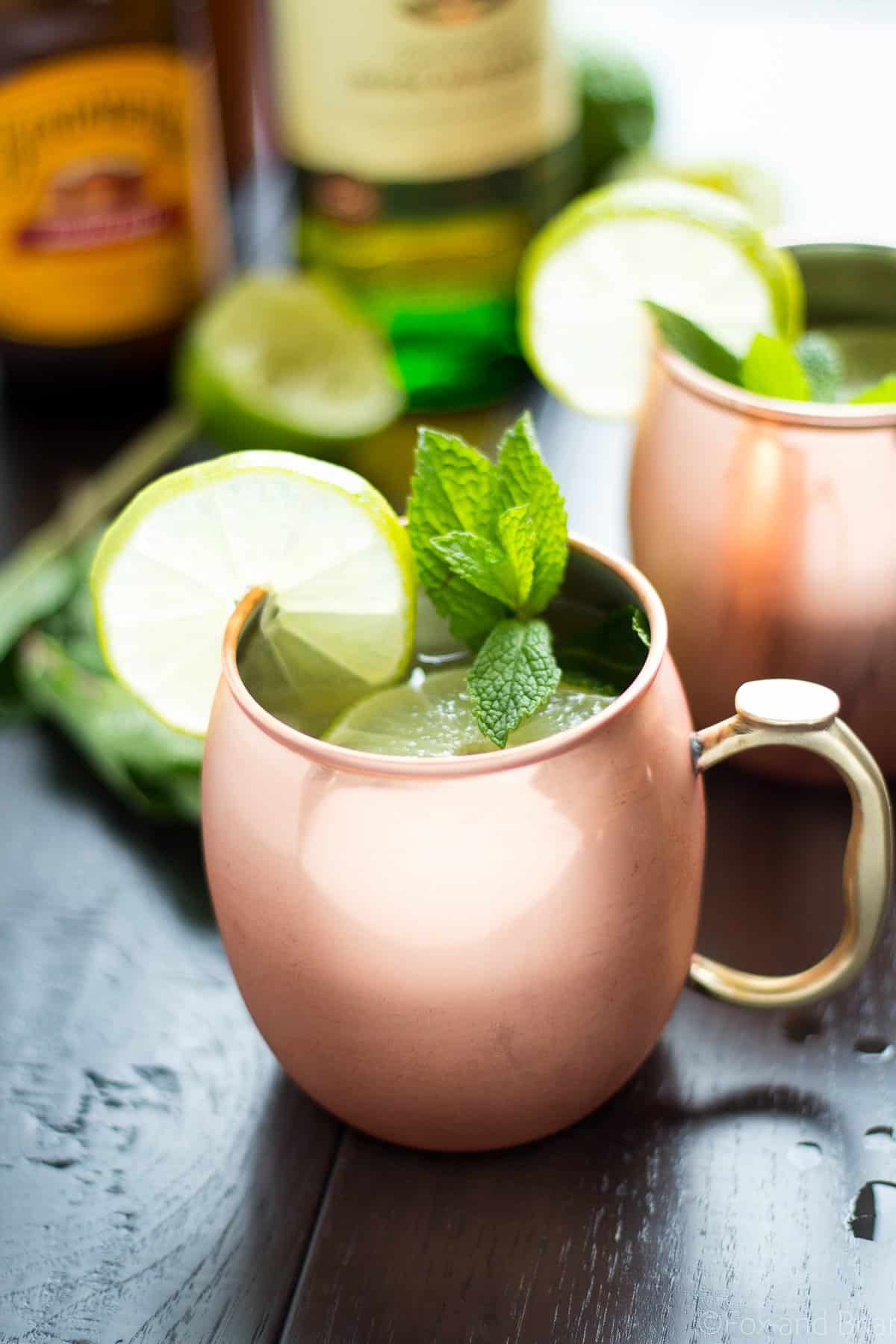 The Irish Mule is a refreshing cocktail made with ginger beer, lime juice and whiskey. Enjoy this on Saint Patrick's Day or any time of year!