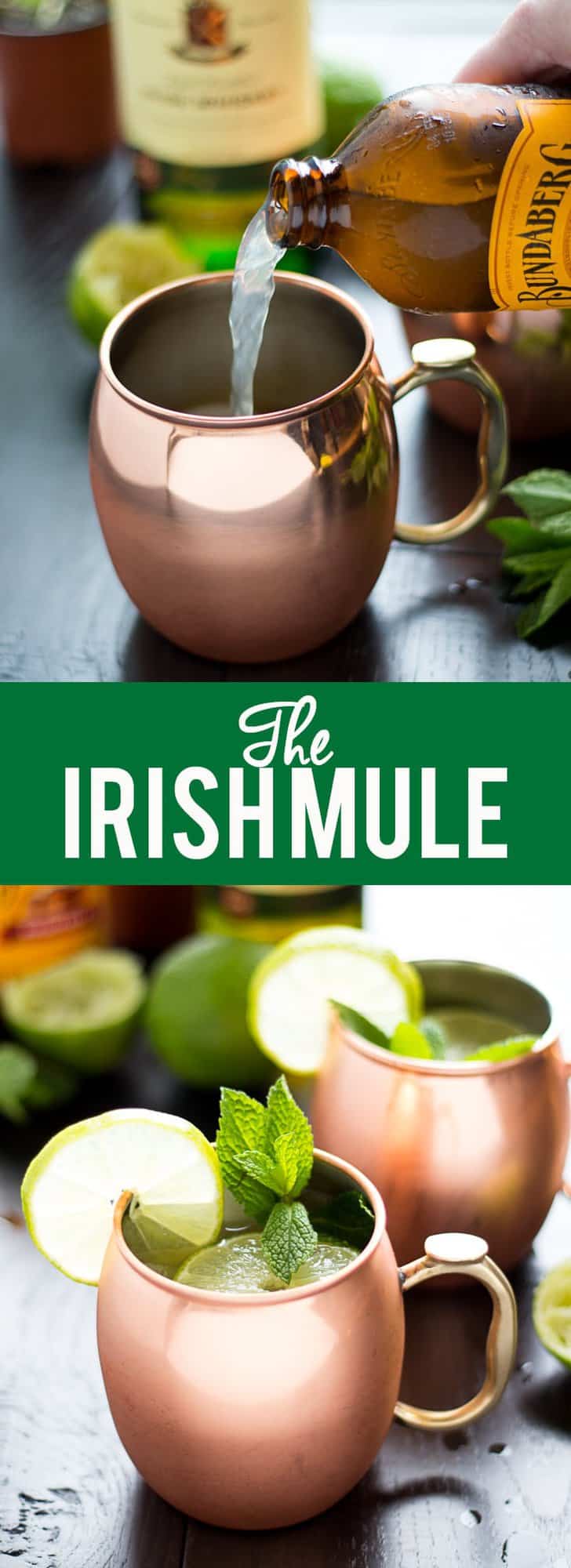 The Irish Mule is a refreshing cocktail made with ginger beer, lime juice and whiskey. Enjoy this on Saint Patrick's Day or any time of year!