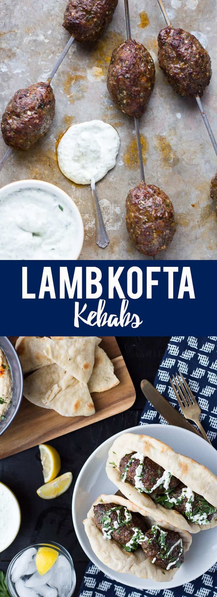 These Grilled Lamb Kofta Kebabs are spiced middle eastern meatballs that you can grill or bake in the oven!