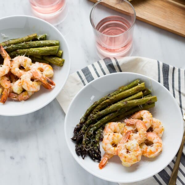 Roasted Shrimp and asparagus