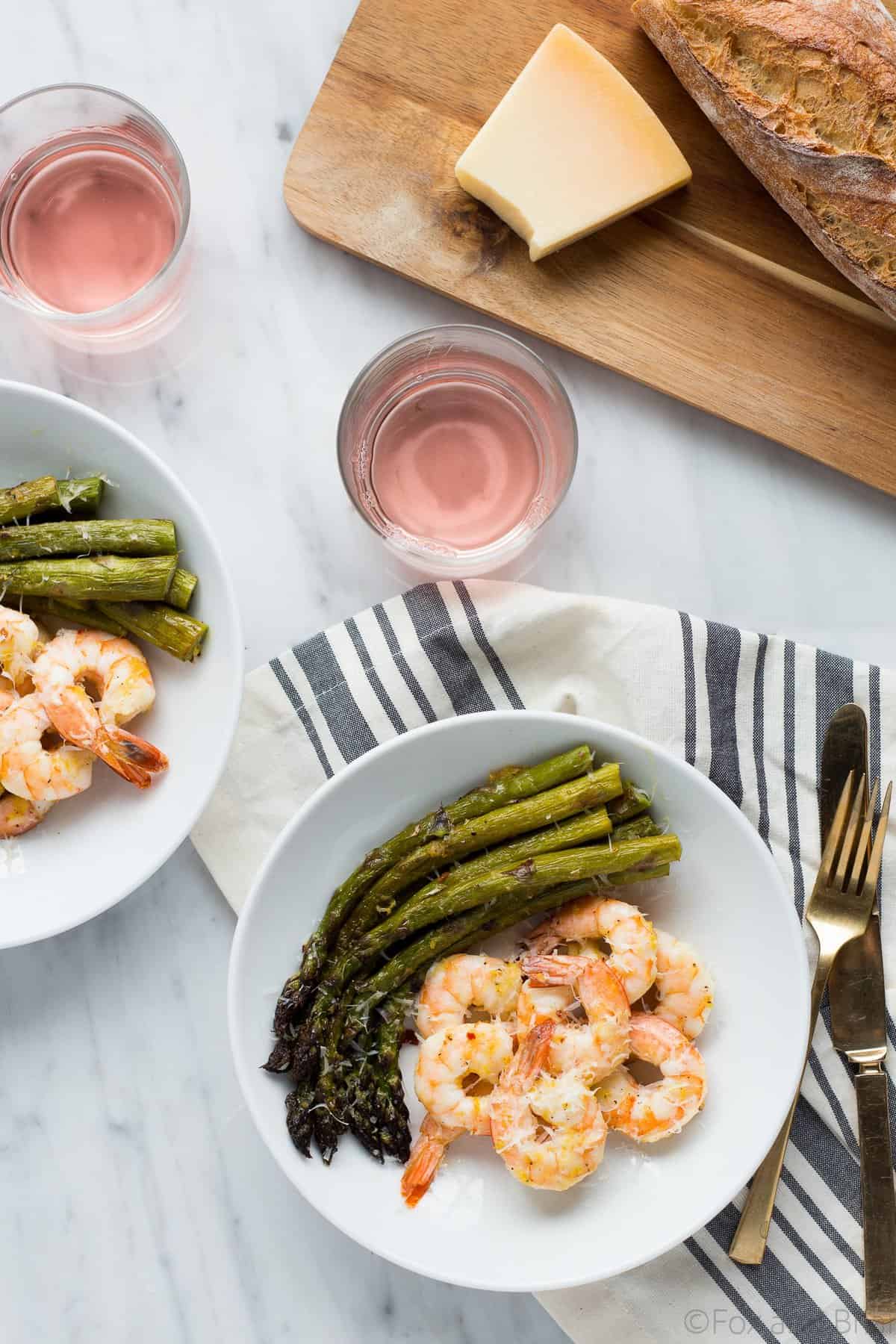 This Roasted Shrimp and Asparagus is a quick one sheet pan meal can be made in about 20 minutes and is tasty and healthy!