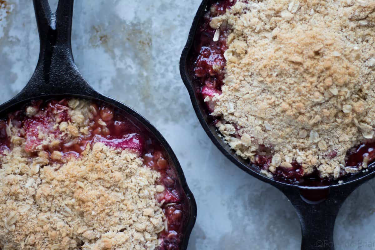 This Strawberry Rhubarb Crisp is easy to make and is the perfect spring dessert!