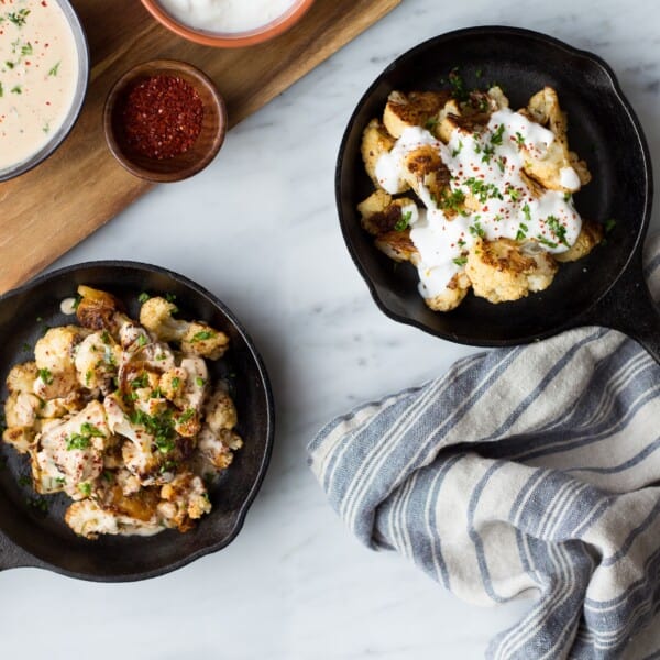 Roasted Cauliflower with Yogurt Sauce (Zahra)