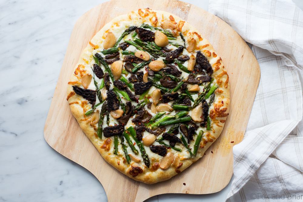 Asparagus and Morel Pizza with Garlic Confit (7 of 12) Fox and Briar