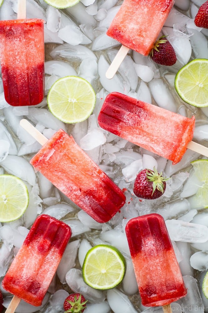 These Strawberry Lime Popsicles are easy to make and require only three ingredients! Whip up this simple recipe and have a cool treat on a hot day.