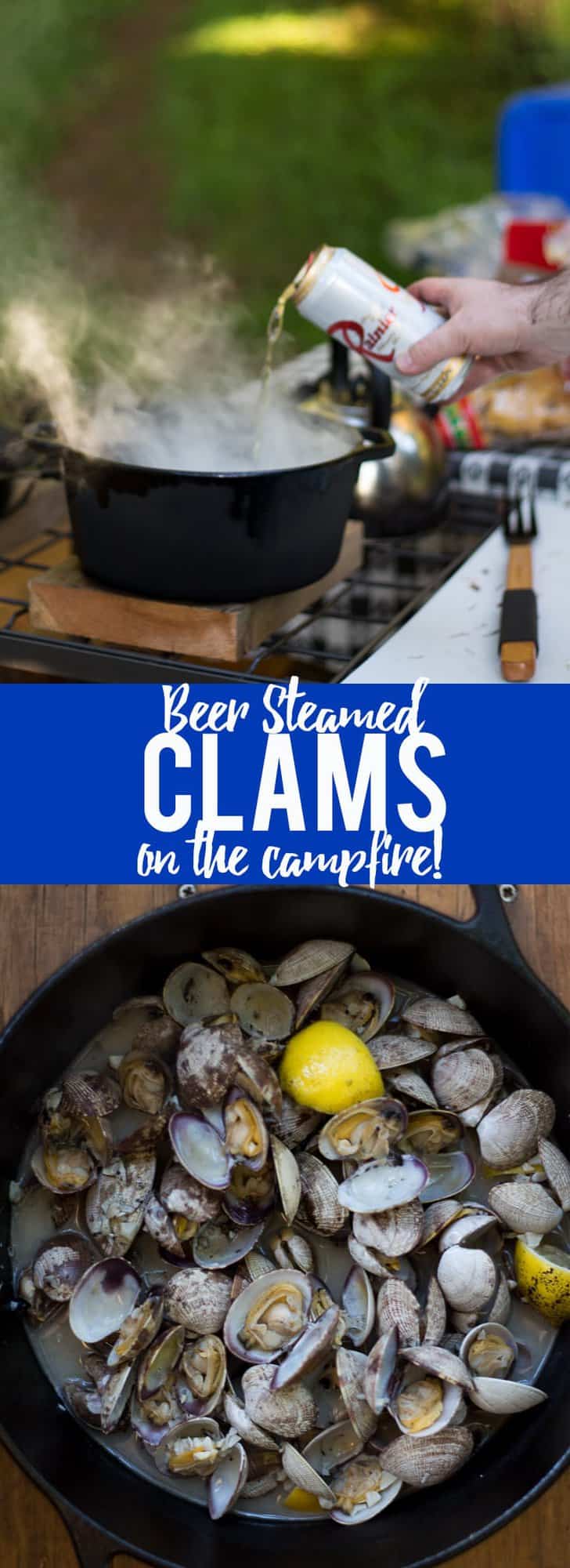 Learn how to make this simple recipe for Beer Steamed Clams - so easy you can even make them on the campfire! Includes instructions for cooking at home or on the campfire.