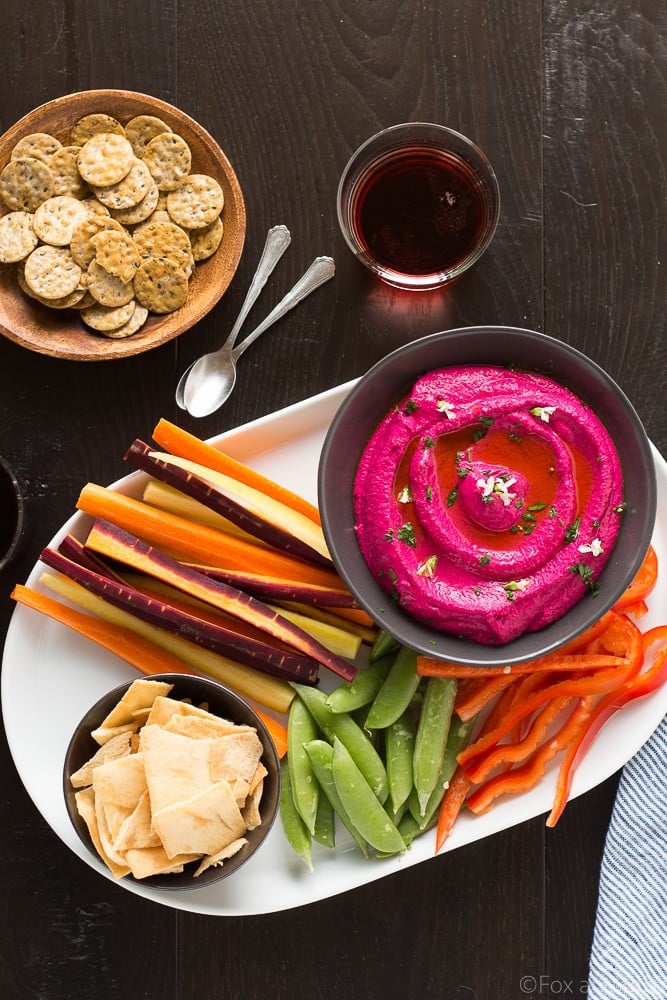 Creamy Beet Hummus With Yogurt Fox