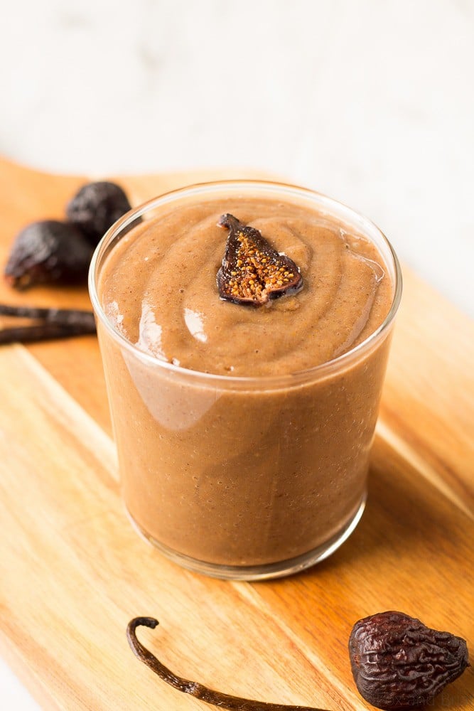 This Spiced Fall Fig Smoothie uses either fresh or dried figs, fall spices and vanilla for a healthy and indulgent fall treat or meal!