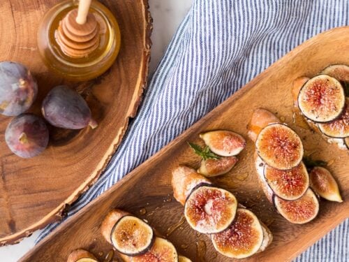 Creamy goat cheese dip drizzled with honey and figs food blog