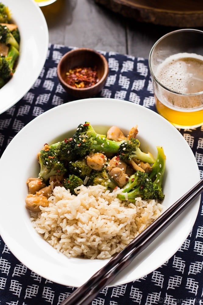 This Healthier One Pan Orange Chicken and Broccoli is a quick and healthy dinner made in about 20 minutes!