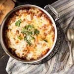 This easy One Pot Pasta Bake with Sausage and Wine takes only uses one pan - you don't even need to boil the noodles! It only take about ten minutes to prep, then bake it in the oven while you do something else! You won't believe how easy it is to make this delicious, cheesy pasta dinner! #sponsored