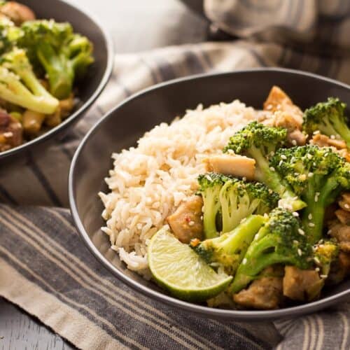 Peanut Sauce Chicken and Broccoli Bowls Fox and Briar