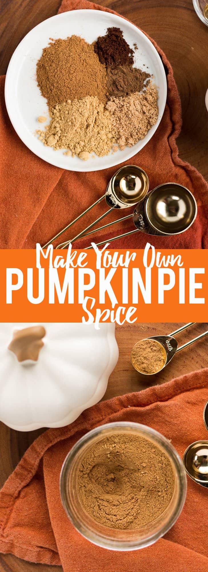 This pumpkin pie spice mix is so easy to make, and so much better than the store bought version! Just five spices will make all your fall baking complete!