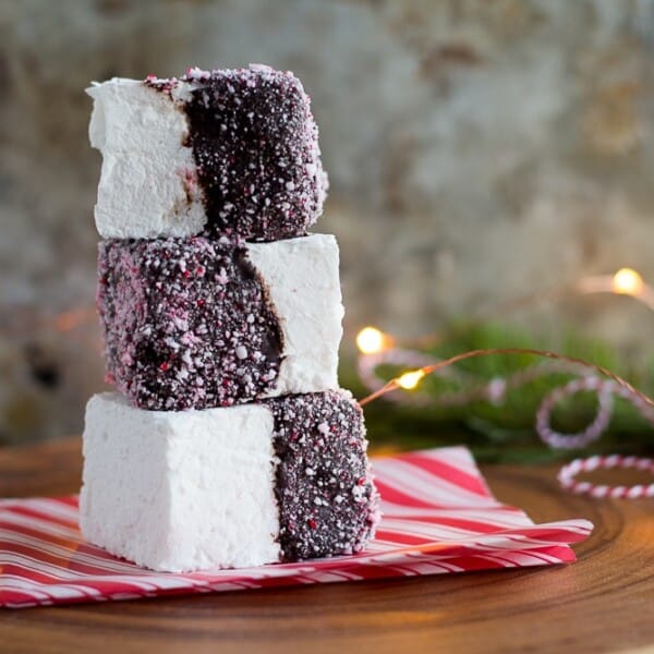 These Homemade Peppermint Marshmallows are so easy to make! Perfect for gifting or to put in your hot cocoa!