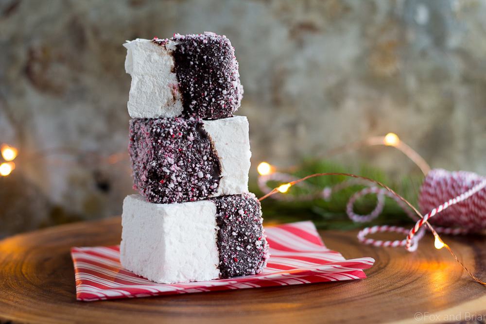 These Homemade Peppermint Marshmallows are so easy to make! Perfect for gifting or to put in your hot cocoa!