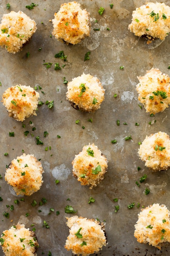 These easy crab dip stuffed mushrooms are a great party appetizer!