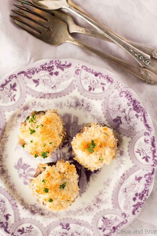 These easy crab dip stuffed mushrooms are a great party appetizer!