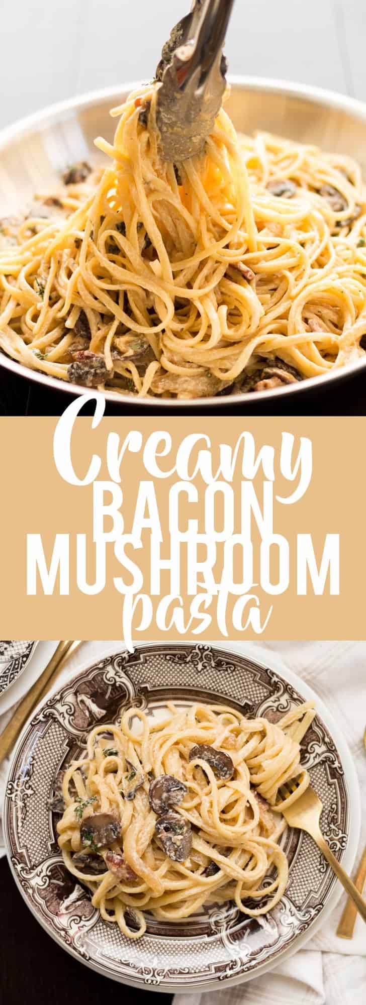 Creamy Bacon Mushroom Pasta - Fox and Briar