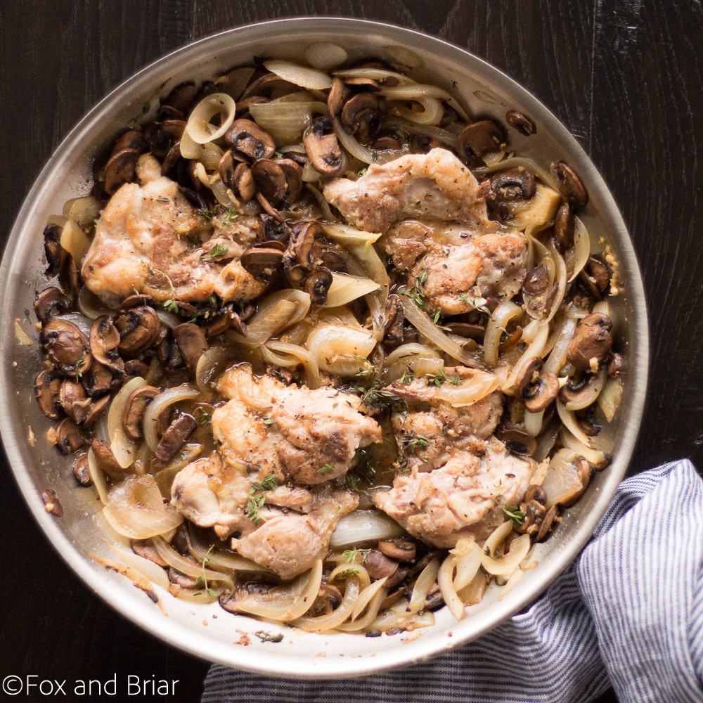 Skillet Chicken and White Wine Mushrooms Fox and Briar